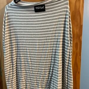 Gray striped nursing/car seat cover